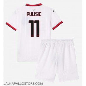 AC Milan Christian Pulisic #11 Vieraspaita Lapsille 2024-25 Lyhythihainen (+ shortsit)